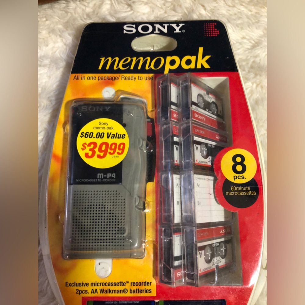 Vintage Sony  Micro-cassette Recorder Bundle